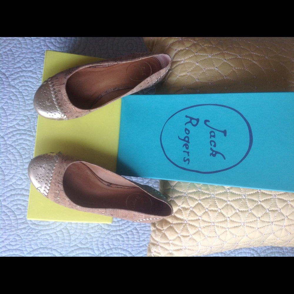 Jack Rogers Delfico Cork Ballet flats.